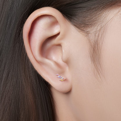 Limerencia Pendientes Hipoalergénicos de Titanio Grado Implante G23 con Cierre de Rosca Tragus 20G Hélice F136 Poste de Piercing para Orejas Sensibles Cartílago (hoja)
