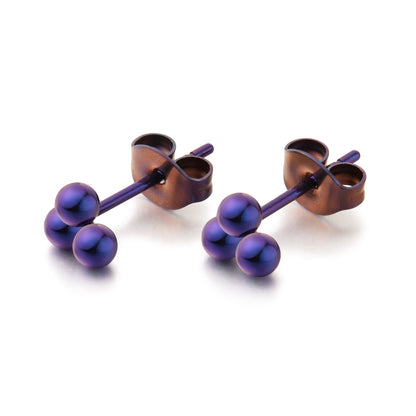 Limerencia G23 Reines Titan Hypoallergene Ohrringe | Winzige Trinity Kugelohrstecker | Minimalistisch, F136 Implantat-Qualität | Geeignet für empfindliche Ohren Zarter Schmuck (4mm, Silber)