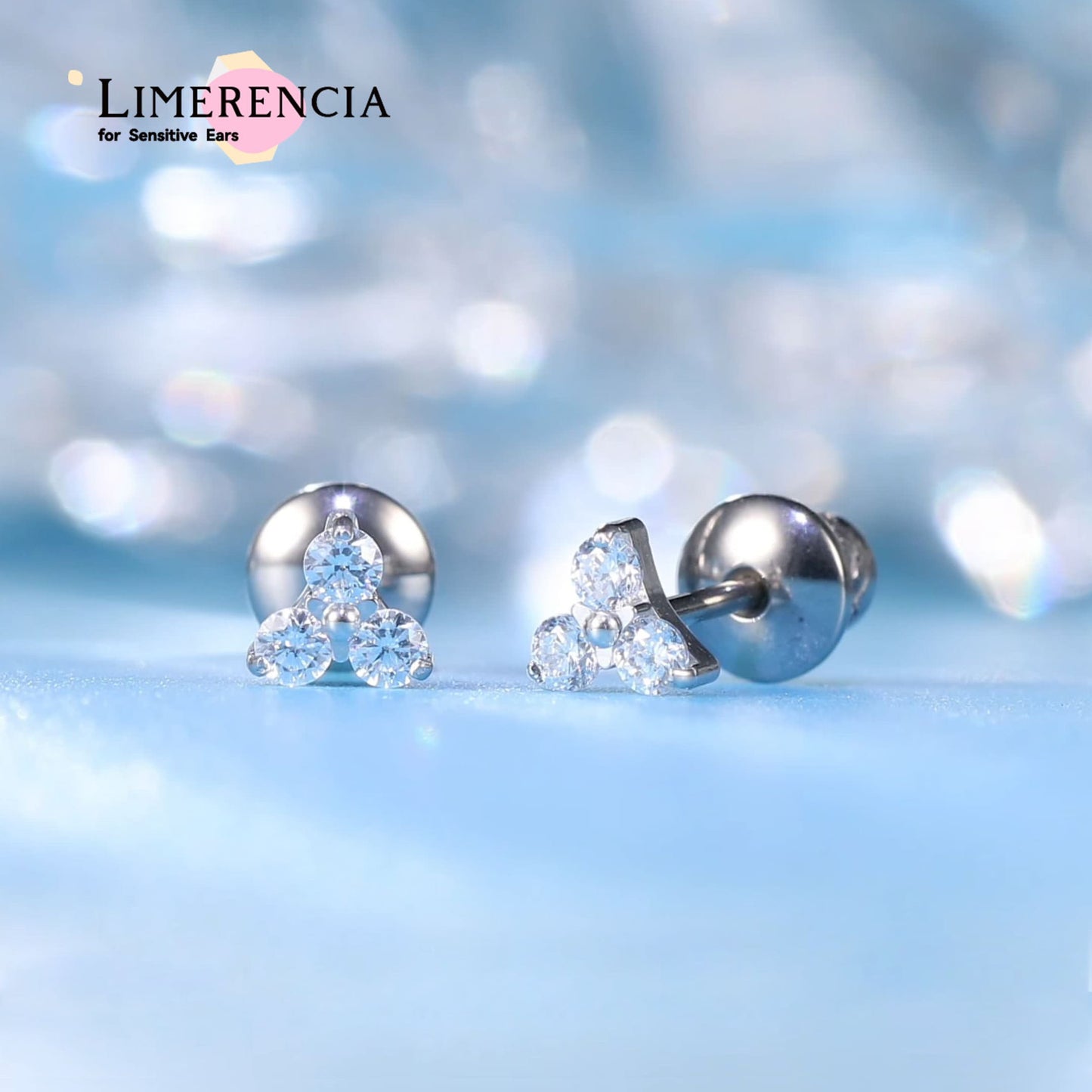Orecchini a vite in titanio grado implantabile G23 ipoallergenico Limerencia, spessore 20G per trago ed elica, asta piercing F136 adatti a orecchie sensibili e cartilagine (Modello D3)