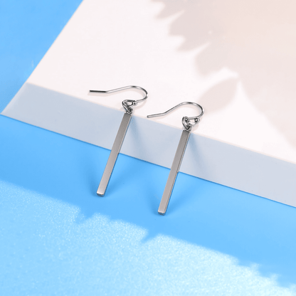Orecchini pendenti a barra verticale in titanio puro Limerencia, orecchini leggeri ipoallergenici adatti a orecchie sensibili donna (30 mm, colore argento)