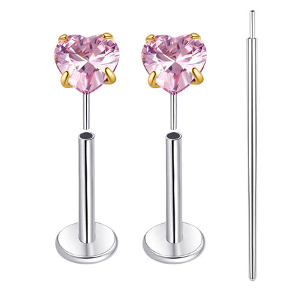 Limerencia Boucles d’oreilles à dos plat 18G, Titane G23, Piercing nez à insertion