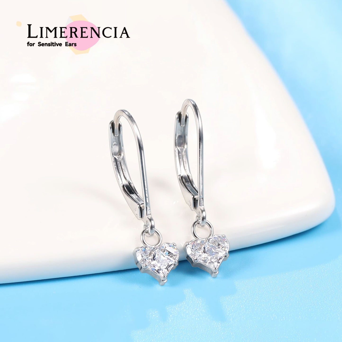 Boucles d’oreilles Limerencia à fermoir levier en titane G23, boucles pendantes goutte pour femme, boucles mode en titane F136, bijou hypoallergénique cadeau – motif cœur