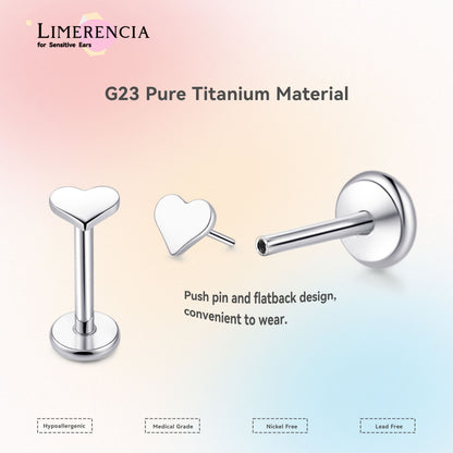 Limerencia Titan-Stecker mit Flachboden ohne Gewinde, 20G Druckverschluss-Einsteckpiercing für Knorpel, Tragus, Labret, Lippe, Medusa und Conch, hypoallergener Körperschmuck für Damen und Herren