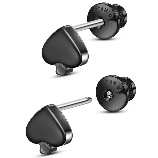 Orecchini a perno in titanio Limerencia, orecchini F136 grado impianto con chiusura a vite zircone, gioiello ipoallergenico regalo per donne e uomini con orecchie sensibili