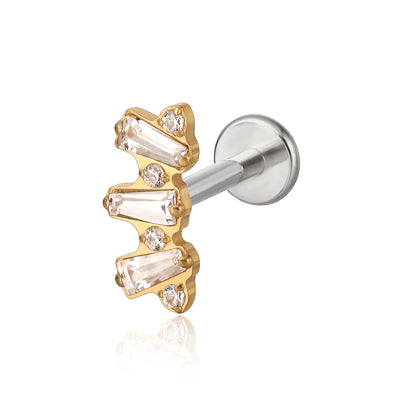 Limerencia Orecchini Climber Crawler in Titanio F136 Implantabile, Piercing a Perno Retro Piatto con Filettatura Interna 18G 6mm 8mm 10mm per Cartilagine, Trago, Elice, Conchiglia, Naso e Labbro, 1 Pezzo