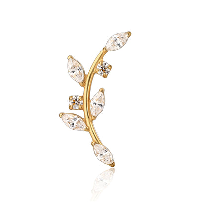 Orecchini scalatori in titanio F136 Limerencia con zircone ipoallergenici, borchie filettate internamente fondo piatto 18G, gioielli piercing per trago, elica, conca e cartilagine femminili (Modello J)