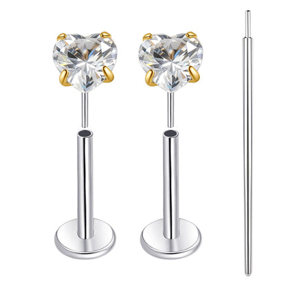 Limerencia Boucles d’oreilles à dos plat 18G, Titane G23, Piercing nez à insertion
