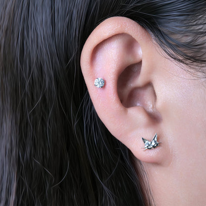 Limerencia Aretes hipoalergénicos de titanio G23 con rosca trasera Tragus 20G Helix F136 Poste de piercing para cartílago para orejas sensibles (F2)