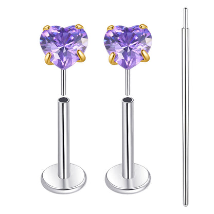 Limerencia Boucles d’oreilles à dos plat 18G, Titane G23, Piercing nez à insertion