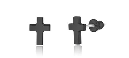 Pendientes de titanio Limerencia, pendientes hipoalergénicos para hombre y mujer con oídos sensibles, joyería minimalista, pendientes cruz planos para cartílago, diseño cruz