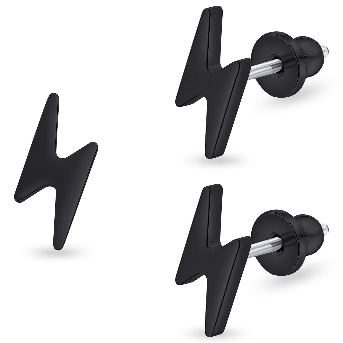 Limerencia Titanium Women Flatback Earrings,Lightning Bolt Stud Earrings|Cute and Fashionable Earrings Suitable for Both Men and Women,Suitable for Sensitive Ears