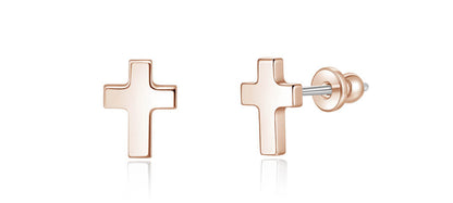Pendientes de titanio Limerencia, pendientes hipoalergénicos para hombre y mujer con oídos sensibles, joyería minimalista, pendientes cruz planos para cartílago, diseño cruz