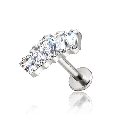 limerencia Joyería para piercing hipoalergénica de titanio puro F136, pendiente tipo flat back con rosca interna, 18 g, para cartílago/tragus/hélix/concha/nariz/labio (corona, 1 unidad)
