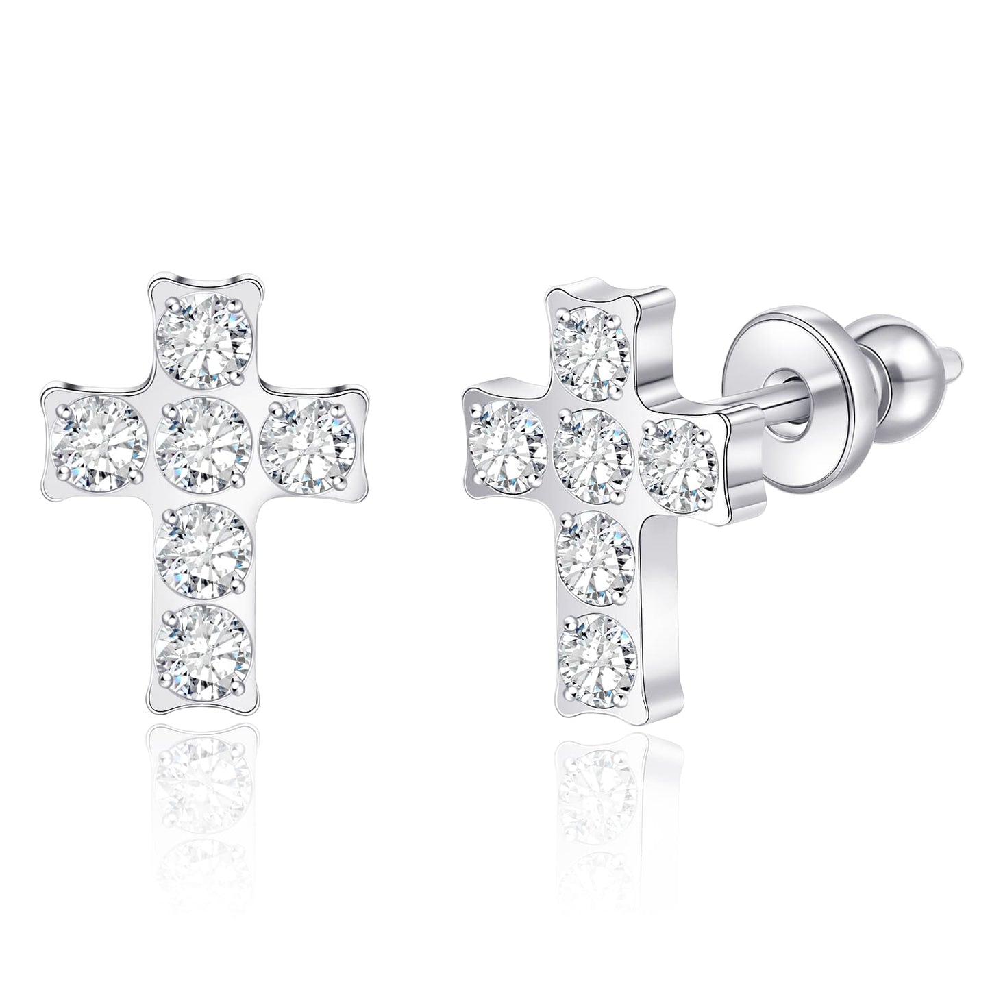 Limerencia Titan-Ohrstecker – hypoallergene Ohrringe für Damen und Herren mit empfindlichen Ohren – minimalistischer Schmuck, flacher Kreuzschrauben-Ohrpiercing für den Knorpel