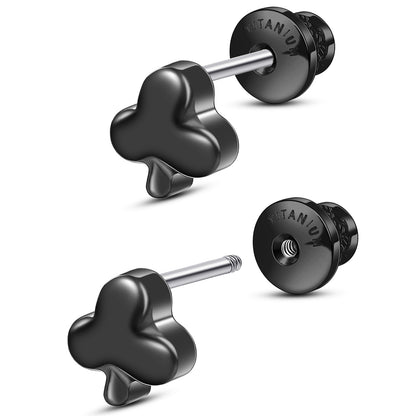 Limerencia Titanium Earring Studs, Implant Grade F136 Earrings with CZ Screw Back Hypoallergenic for Women and Men Sensitive Ears Jewelry Gift