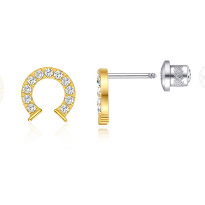 Pendientes de titanio hipoalergénicos Limerencia G23 de grado implante con cierre de rosca, tragus 20G, poste de piercing Helix F136 para orejas sensibles, cartílago (herradura)