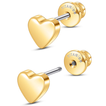 Limerencia Titanium Earring Studs, Implant Grade F136 Earrings with CZ Screw Back Hypoallergenic for Women and Men Sensitive Ears Jewelry Gift