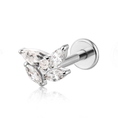 Limerencia Piercing Mulino a Vento in Titanio ASTM F136 18G, Orecchino a Perno Retro Piatto con Filettatura Interna 6mm 8mm 10mm per Trago, Helix, Conchiglia, Cartilagine, Naso e Labbro – 1 Pezzo