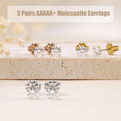 Moissanite Stud Earrings for Women, F136 Pure Titanium Earrings for Men | Hypoallergenic Earrings Stud, Ideal for Daily Wear, Weddings, Anniversaries
