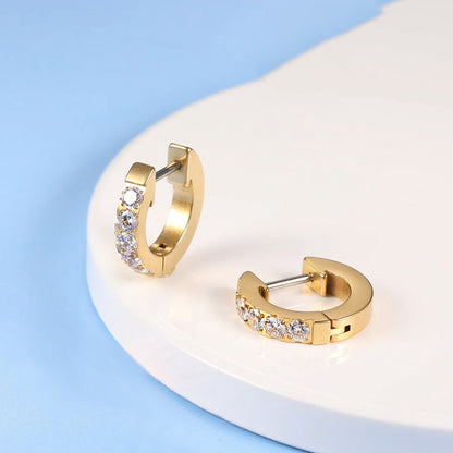 Limerencia Titanium Jewelry Hoop Earrings, 5A Cubic Zirconia, Titanium, for Women Sensitive Ears
