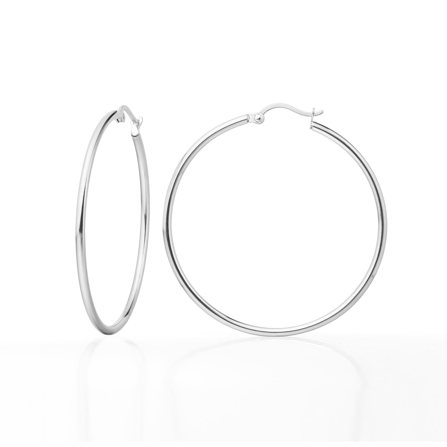 TitanHeart Titan-Creolen Hypoallergen – Reines Implantat-Titan G23 Leichte Große Creolen für Damen mit empfindlichen Ohren 
