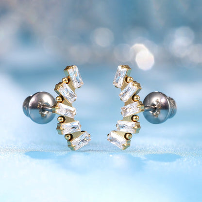 Limerencia Hypoallergenic Titanium F136 Screw In Flat Back Earrings Implant Grade G23 Tragus Helix Cartilage 20G Piercing for Women's Sensitive Ears