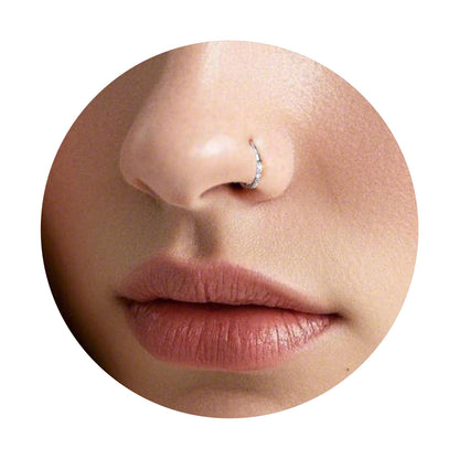 Limerencia Nasenring Reifen, Titan Nasenring für Damen und Herren – seitlicher Zirkonia