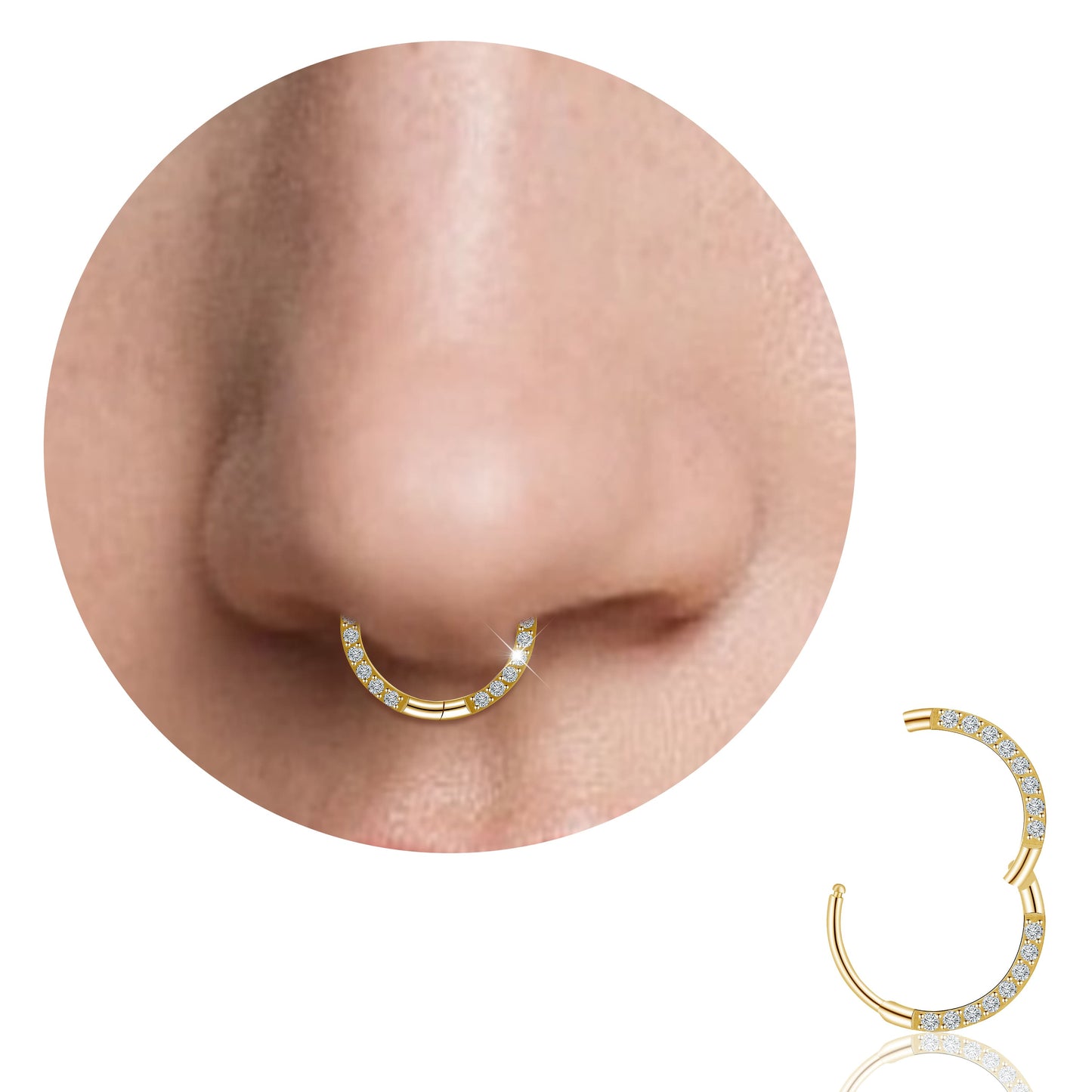 Anneau de nez en titane Limerencia, anneau de nez en titane zirconium 20G, boucle d'oreille pour cartilage, anneau de septum, piercing tragus, conque, hélice, daith et lèvre, bijoux pour femme et homme