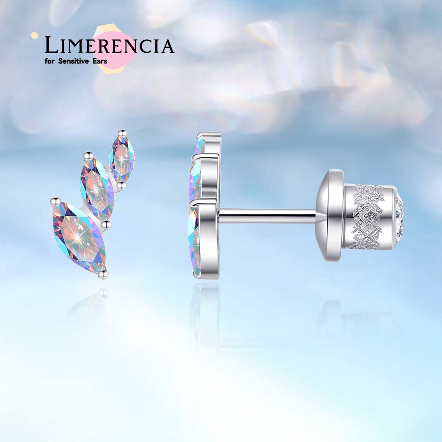 Limerencia Pendientes Hipoalergénicos de Titanio Grado Implante G23 con Cierre de Rosca Tragus 20G Hélice F136 Poste de Piercing para Orejas Sensibles Cartílago (hoja)