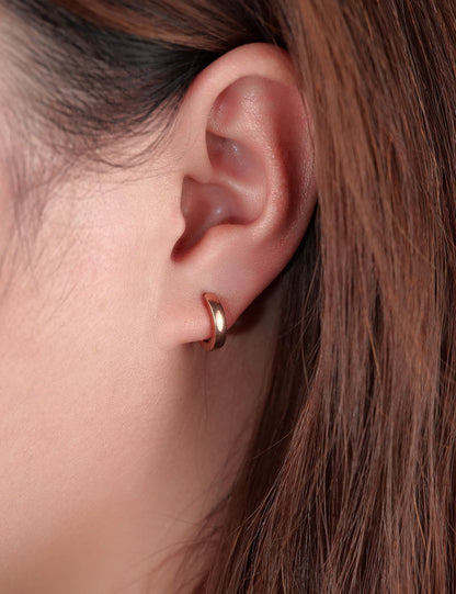 Limerencia G23 Pure Titanium Hypoallergenic Huggie Hoop Earrings for Women Sensitive Ears (8 Millimeters)