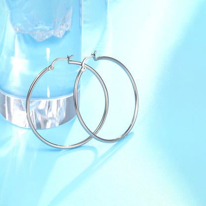 Orecchini a cerchio grandi in titanio Limerencia da donna, orecchini rotondi sottili ipoallergenici, cerchi in titanio grado implantare F136 per orecchie sensibili