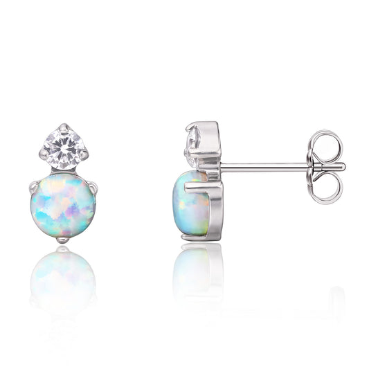 Orecchini in titanio puro G23 Limerencia ipoallergenici | Gioielli in titanio grado impiantabile F136 per orecchie sensibili (Zircone + Opalo Bianco)
