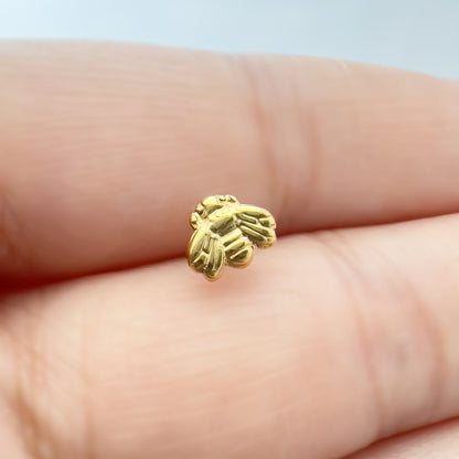Limerencia Hypoallergene G23 Ohrstecker aus reinem Titan, kleine Bienen-Ohrstecker, F136 Implantat-Titan-Ohrstecker, geeignet für Frauen mit empfindlichen Ohren (Gold)