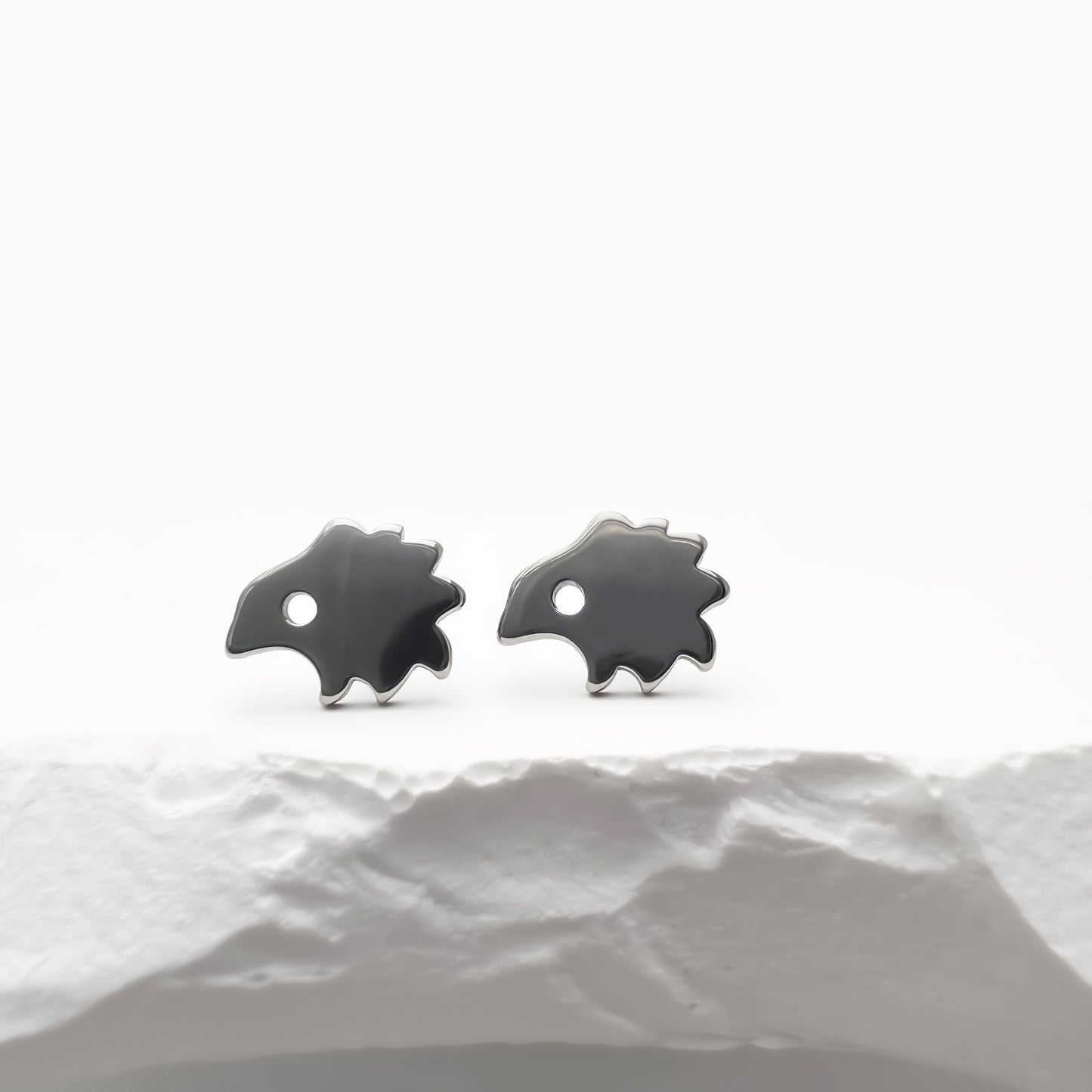 Limerencia Hypoallergenic G23 Pure Titanium Earrings, Safe for Sensitive Earrings, Cute Animal Silhouettes, F136 Implant Grade Titanium for Female (Hedgehog, Titanium)