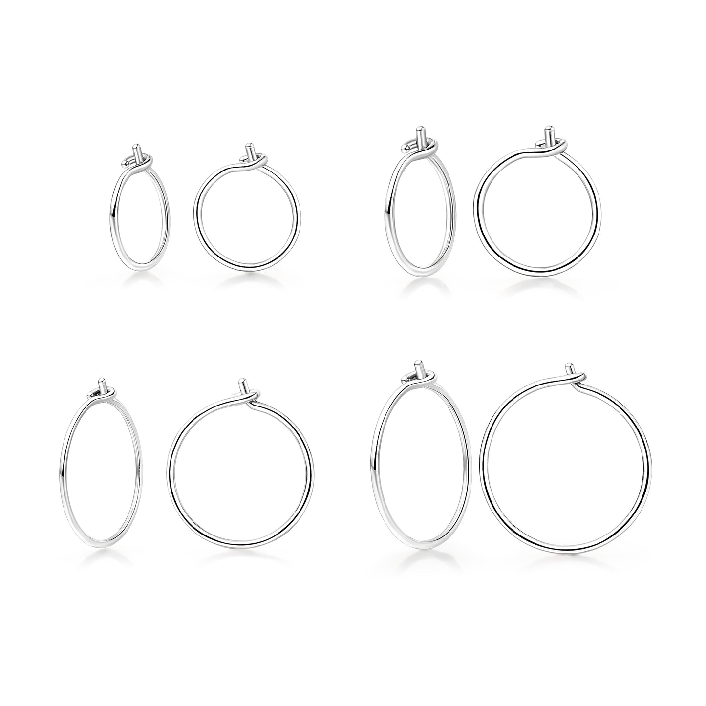 4 Pairs G23 Pure Titanium Huggie Hoop Earrings Tiny Wire Hypoallergenic F136 Implant Grade for Sensitive Ear (0.8mm Wire Hoop, Gold)