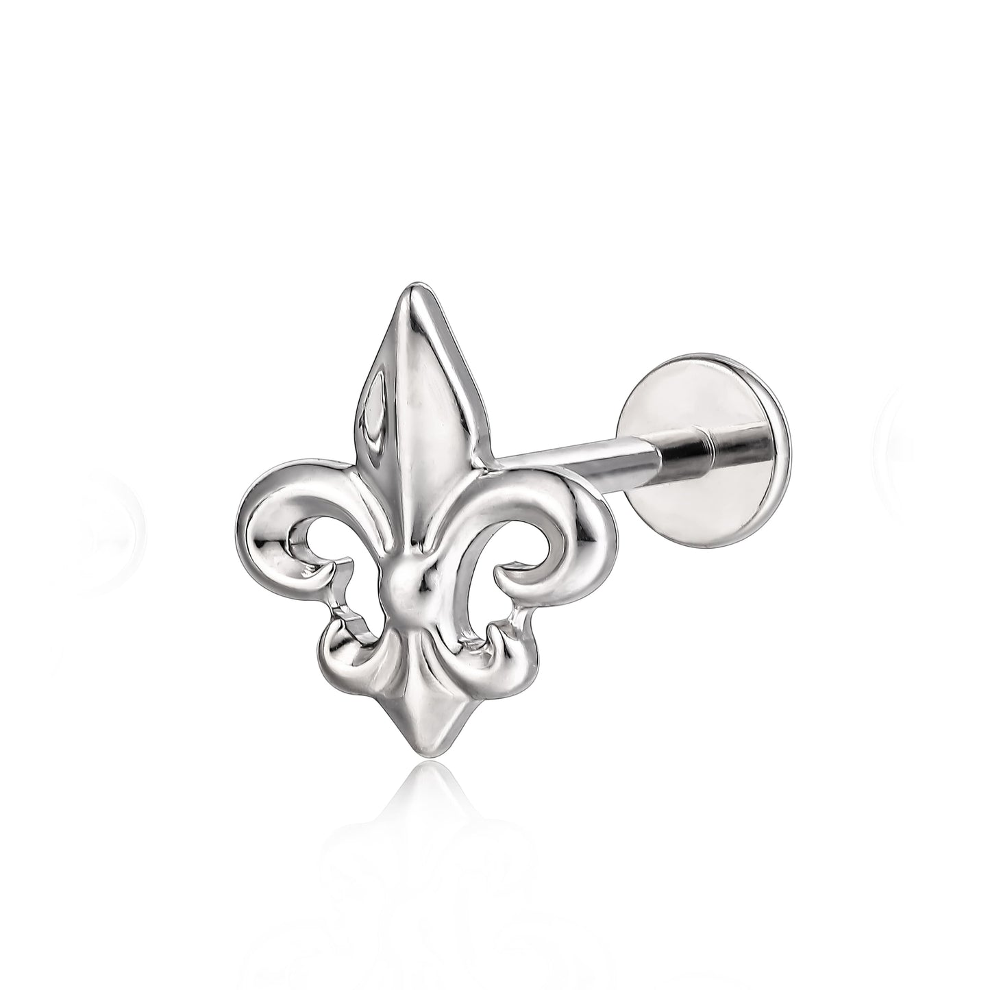 Gioiello piercing borchia filettata interna fondo piatto titanio ipoallergenico Limerencia ASTM F136 18G 6mm 8mm 10mm, per trago, elica, conca, cartilagine, naso e labbra (1 pezzo) (Stemma iris)