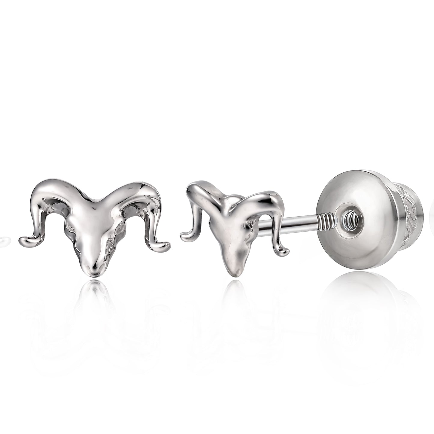 Orecchini a vite in titanio implantabile G23 Limerencia, piercing ipoallergenico F136 20G per cartilagine, trago ed elica orecchie sensibili, design testa di toro