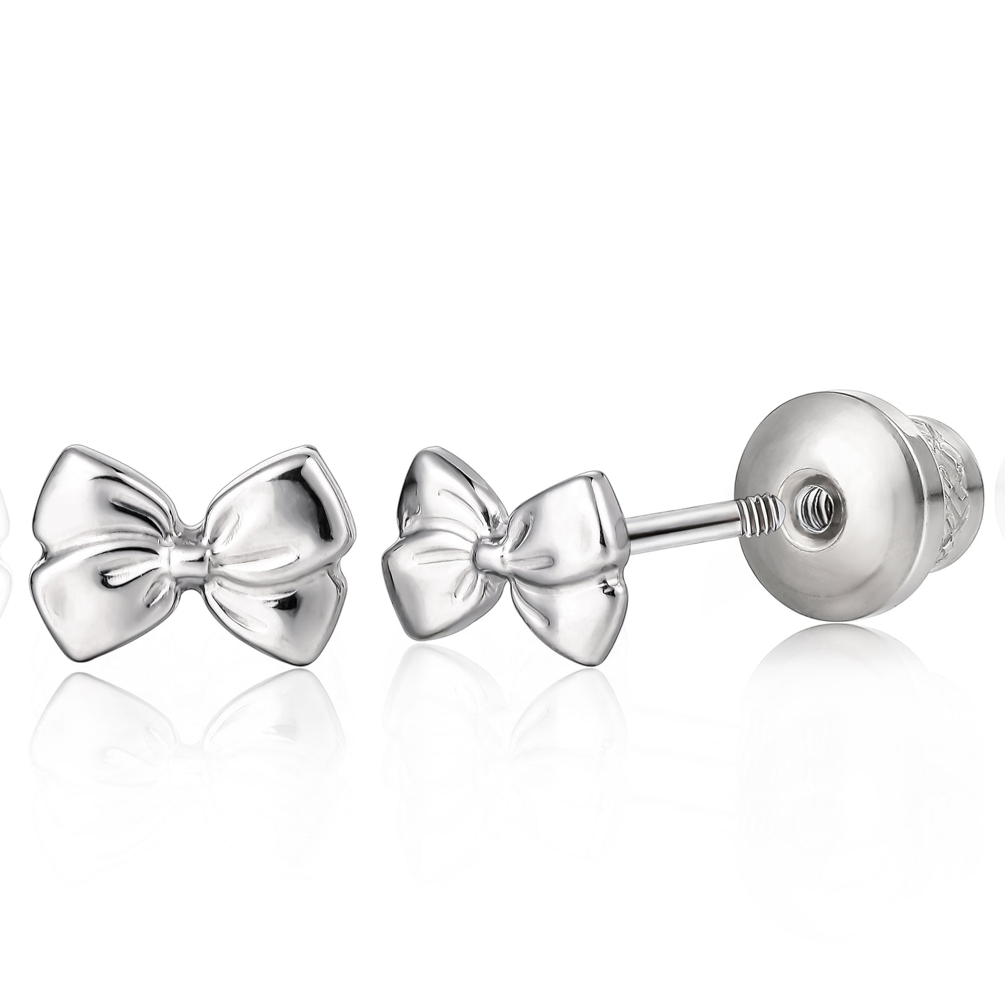 Limerencia Hypoallergenic G23 Implant Grade Titanium Screw Back Earrings Tragus 20G Helix F136 Piercing Post for Sensitive Ears Cartilage (Bow tie)