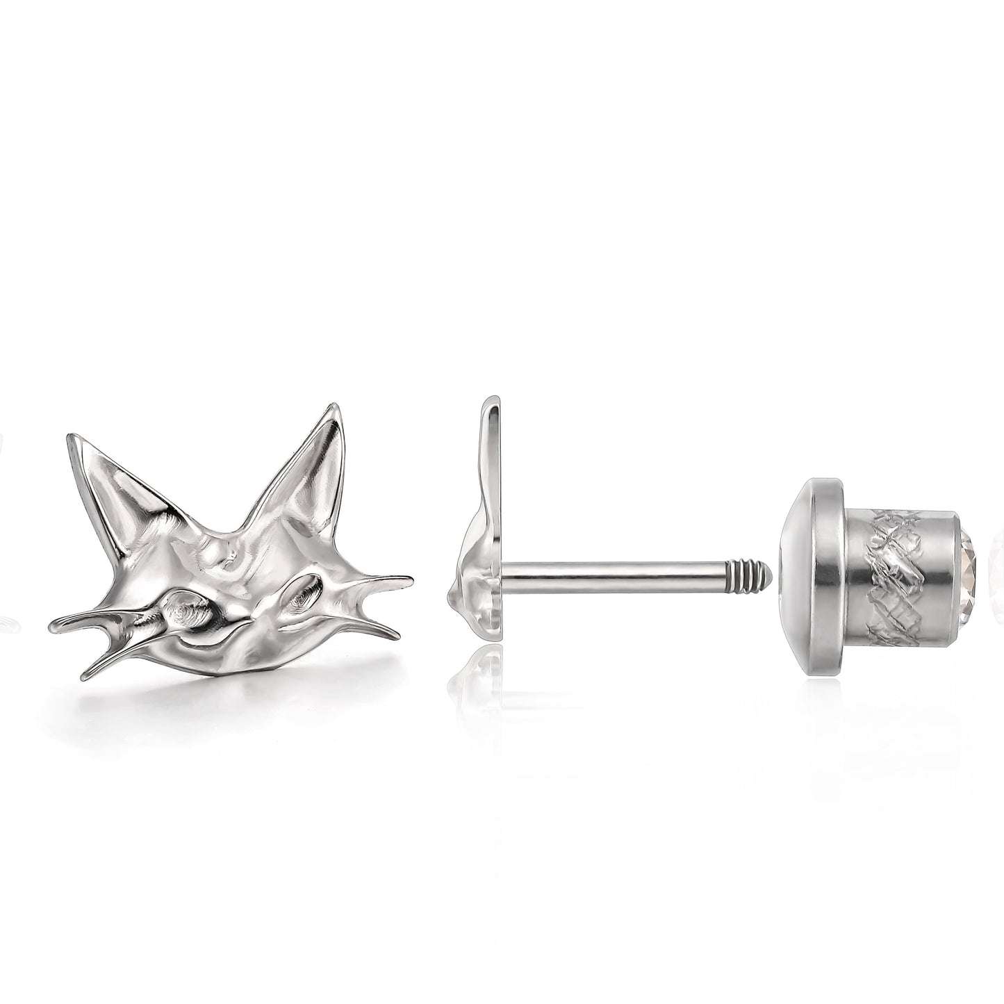 Limerencia Aretes hipoalergénicos de titanio G23 con rosca trasera Tragus 20G Helix F136 Poste de piercing para cartílago para orejas sensibles (F2)