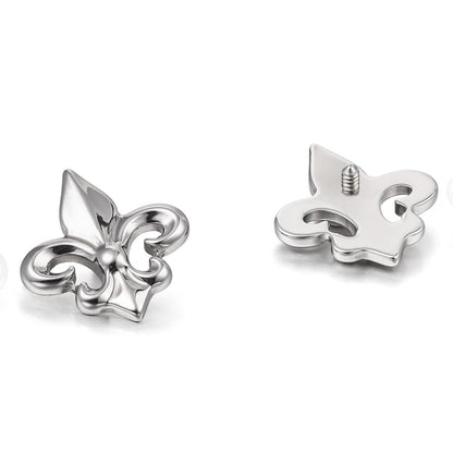 Bijoux de piercing hypoallergéniques en titane ASTM F136 Limerencia, clou à filetage interne dos plat 18G 6mm 8mm 10mm pour tragus, helix, conque, cartilage, nez et lèvre (Crête d'Iris, 1 pièce)