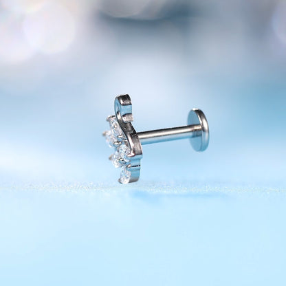 limerencia Pendiente de tuerca de titanio puro F136 hipoalergénico para piercing, con rosca interna y parte trasera plana, calibre 18 para cartílago/trago/hélice/caracola/nariz/labio (cisne, 1 unidad)