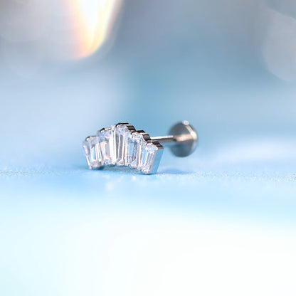 limerencia Joyería para piercing hipoalergénica de titanio puro F136, pendiente tipo flat back con rosca interna, 18 g, para cartílago/tragus/hélix/concha/nariz/labio (corona, 1 unidad)