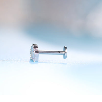 limerencia Joyería para piercing hipoalergénica de titanio puro F136, pendiente tipo flat back con rosca interna, 18 g, para cartílago/tragus/hélix/concha/nariz/labio (corona, 1 unidad)