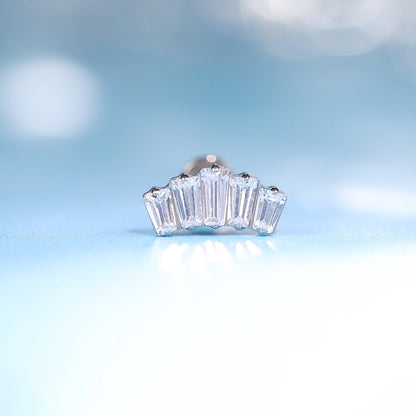 limerencia Joyería para piercing hipoalergénica de titanio puro F136, pendiente tipo flat back con rosca interna, 18 g, para cartílago/tragus/hélix/concha/nariz/labio (corona, 1 unidad)