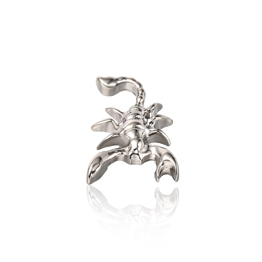 Limerencia Piercing Scorpione in Titanio ASTM F136 18G, Orecchino a Perno Retro Piatto con Filettatura Interna 6mm 8mm 10mm per Trago, Helix, Conchiglia, Cartilagine, Naso e Labbro – 1 Pezzo