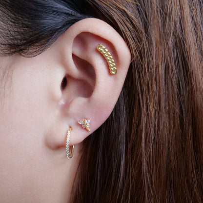limerencia Hipoalergénico Titanio ASTM F136-18G 6mm 8mm 10mm Pendiente de Tachuela de Rosca Interna con Parte Trasera Plana Joyería para Piercings de Trago Hélice Caracola Cartílago Nariz Labio (libélula 1ud)