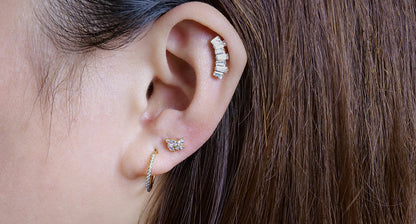 limerencia Hypoallergener Titan ASTM F136-18G 6mm 8mm 10mm Flat Back Internal Thread Stud Ohrring Piercing Schmuck für Tragus Helix Conch Knorpel Nase Lippe (Windrad 1 Stück)