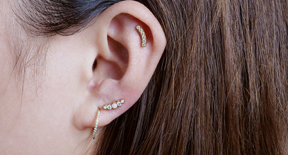 limerencia F136 Titan hypoallergener Piercingschmuck 18G 6mm 8mm 10mm für Tragus, Helix, Conch, Knorpel, Lippe, Implantatqualität Flat Back innenliegend geschraubte Ohrstecker (Climber 1 Stück)