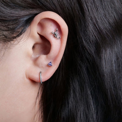 Limerencia Pendientes Hipoalergénicos de Titanio G23 de Grado Implante con Cierre de Rosca para Tragus 20G Hélice Poste de Piercing F136 para Orejas Sensibles Cartílago (escorpio)