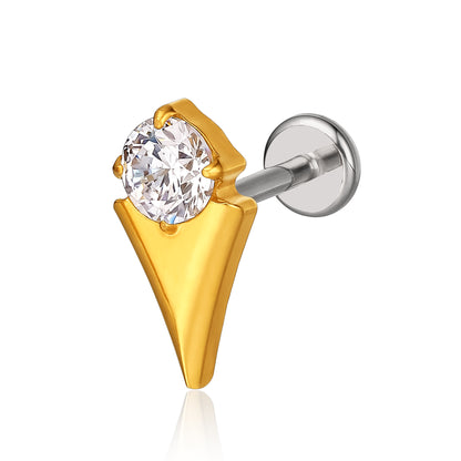 Limerencia Clou de piercing forme conique en titane hypoallergénique ASTM F136, calibre 18G 6mm/8mm/10mm, dos plat à filetage interne pour tragus, hélix, conque, cartilage, nez et lèvre (1 pièce)